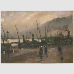 Amsterdam Fishermen's Harbour Storm by Vincent Gog Tissue Paper