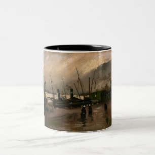 Amsterdam Fishermen's Harbour Storm by Vincent Gog Two-Tone Coffee Mug