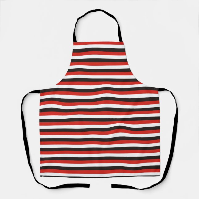 amsterdam flag stripes pattern red white black net apron (Front)