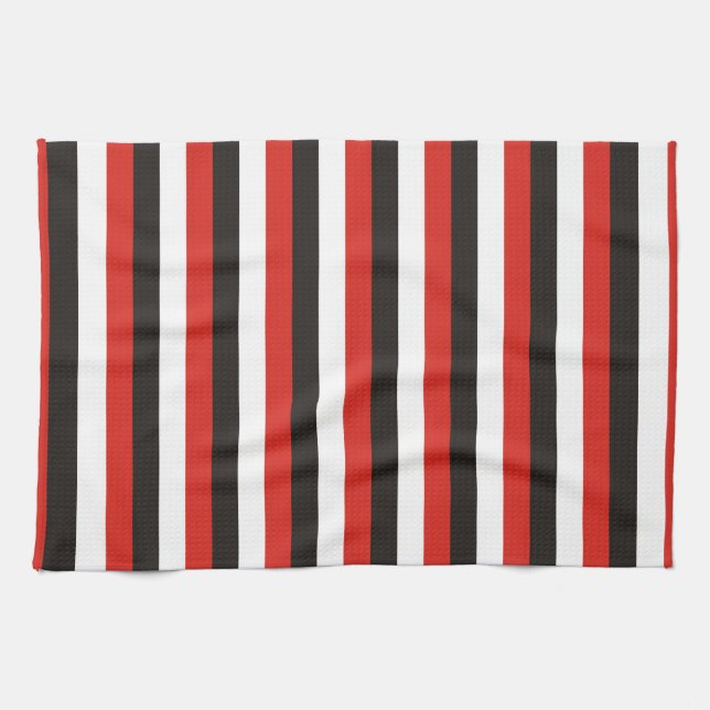 amsterdam flag stripes pattern red white black net kitchen towel (Horizontal)