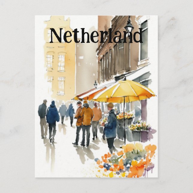 Amsterdam flower market postcard (Front)