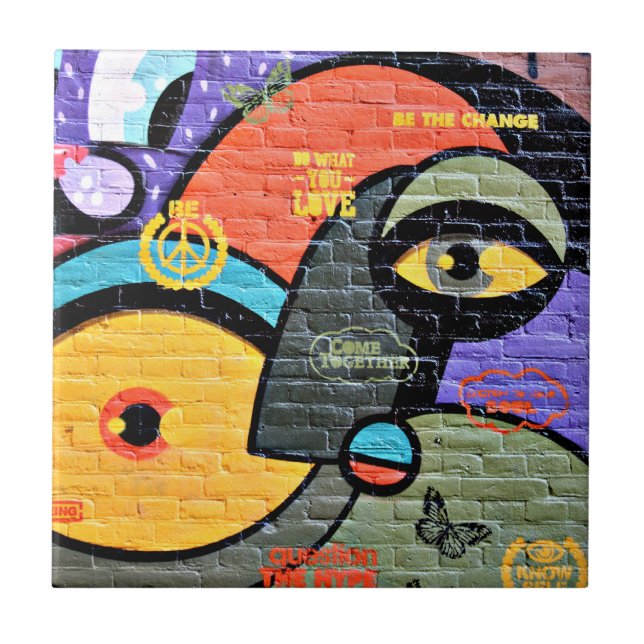 Amsterdam Graffiti, colourful and cool, Tile (Front)