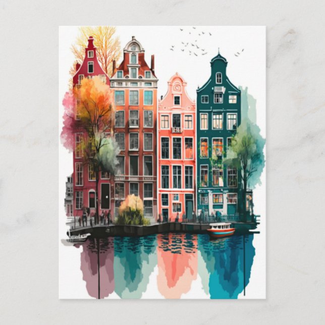 Amsterdam Holiday Postcard (Front)