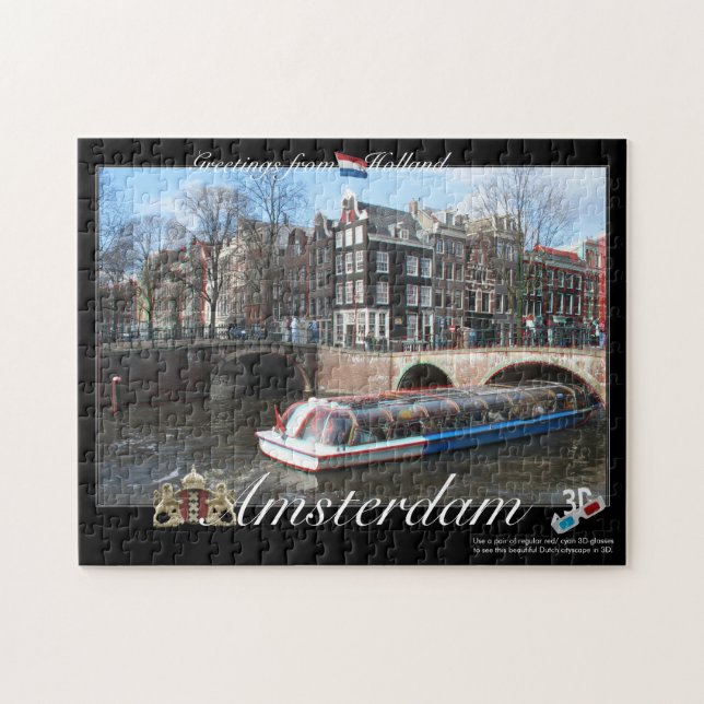 Amsterdam Holland 3D Anaglyph Jigsaw Puzzle (Horizontal)