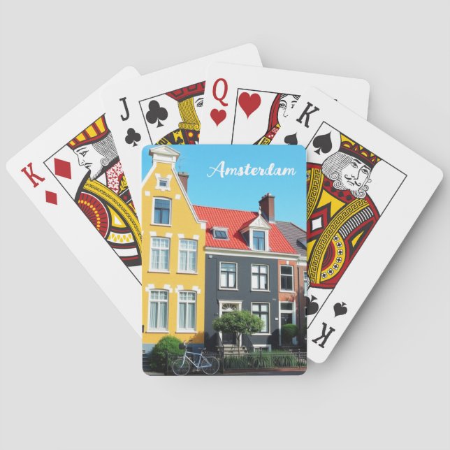 Amsterdam Holland Houses Travel souvenir Playing Cards (Back)