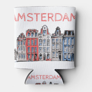 Amsterdam Holland Leaning Houses Can Cooler