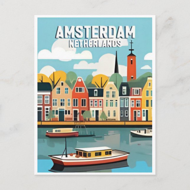 Amsterdam Holland Netherlands Vintage dutch  Postcard (Front)