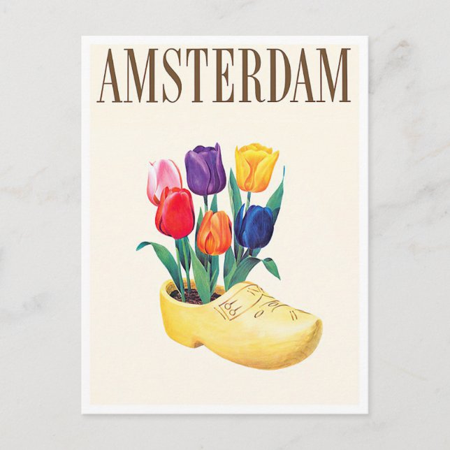 Amsterdam Holland vintage travel Postcard (Front)