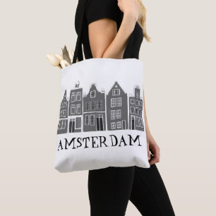 Amsterdam Houses Dutch Village black Tote Bag