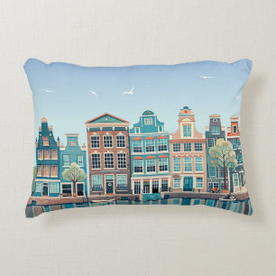 Amsterdam Houses No .1 Sunny Day Pillowcase Accent Pillow