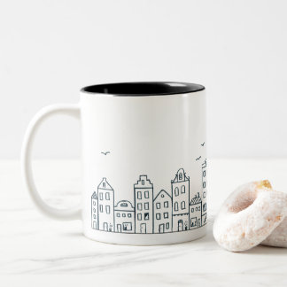 Amsterdam houses Two-Tone coffee mug