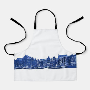 Amsterdam in blue Delftware style  Apron