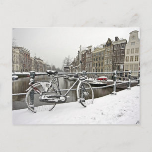 Amsterdam in winter in the Netherlands Postcard