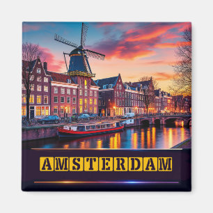 🧲 Amsterdam Landmarks Travel Keepsake Holland 🌷 Magnet
