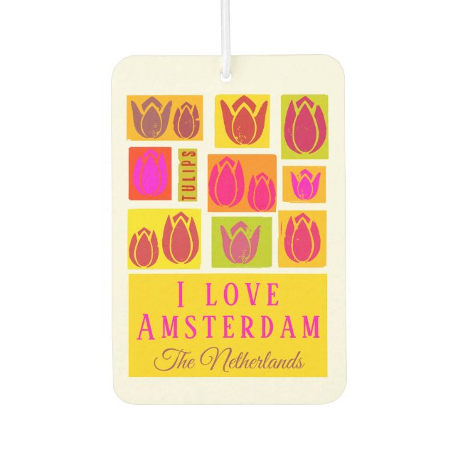 Amsterdam love tulip car taxi dirver Air Freshene Air Freshener (Front)