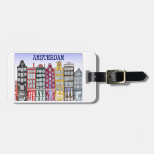 Amsterdam Luggage Tag with Original Illustration
