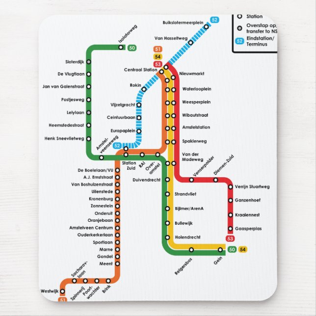 Amsterdam metro Mousepad (Front)
