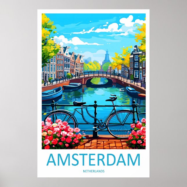 Amsterdam National SkiVintage Travel Poster Park (Devant)