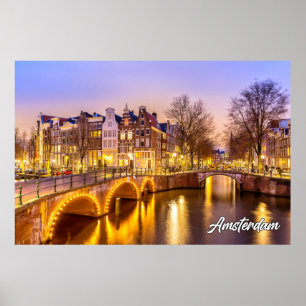 Amsterdam, Netherlands At Sunset Poster