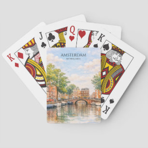 Amsterdam Netherlands Canal Colourful City   Trave Playing Cards