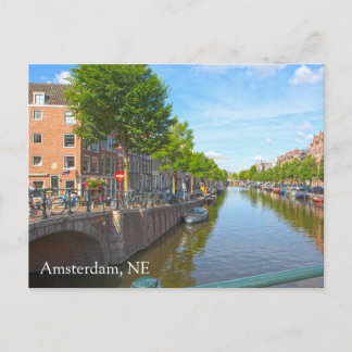 Amsterdam, Netherlands Canal Photo Postcard