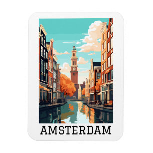 Amsterdam Netherlands Canal Travel Magnet