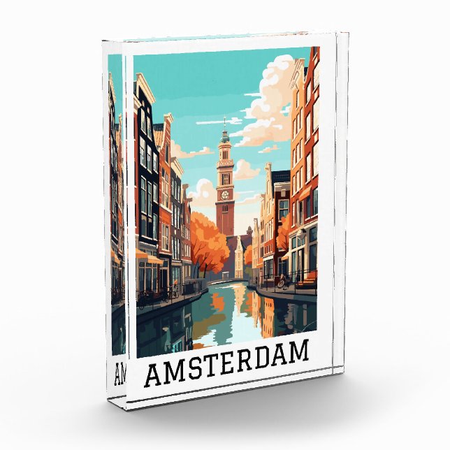 Amsterdam Netherlands Canal Travel Photo Block (Left)