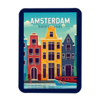 Amsterdam Netherlands Colourful Houses Travel Retr