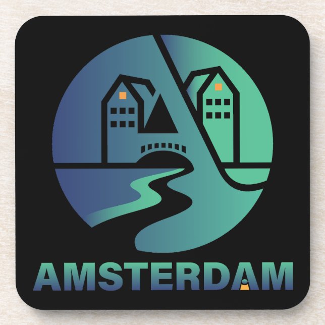 Amsterdam Netherlands Europe Coaster (Front)