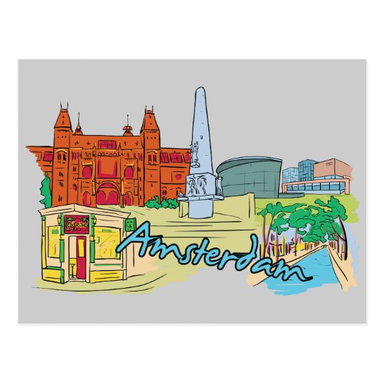 Amsterdam, Netherlands Famous City Postcard