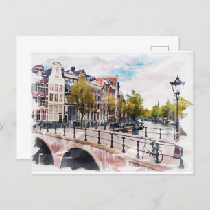 Amsterdam, Netherlands Holiday Postcard