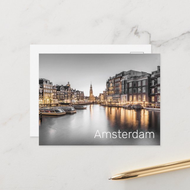 Amsterdam Netherlands Holland Dutch Souvenir Holiday Postcard (Front/Back In Situ)