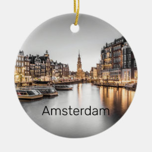 Amsterdam Netherlands Holland Dutch Souvenir Lugga Ceramic Ornament