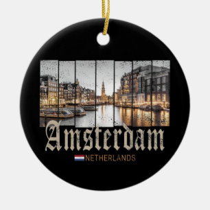 Amsterdam Netherlands Holland vintage souvenir Ceramic Ornament