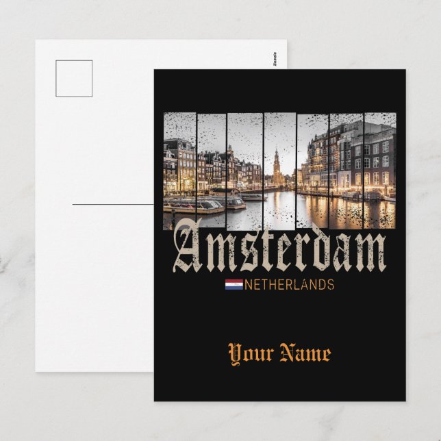 Amsterdam Netherlands Holland vintage souvenir Holiday Postcard (Front/Back)