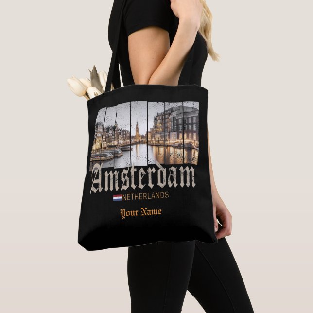 Amsterdam Netherlands Holland vintage souvenir Tote Bag (Close Up)