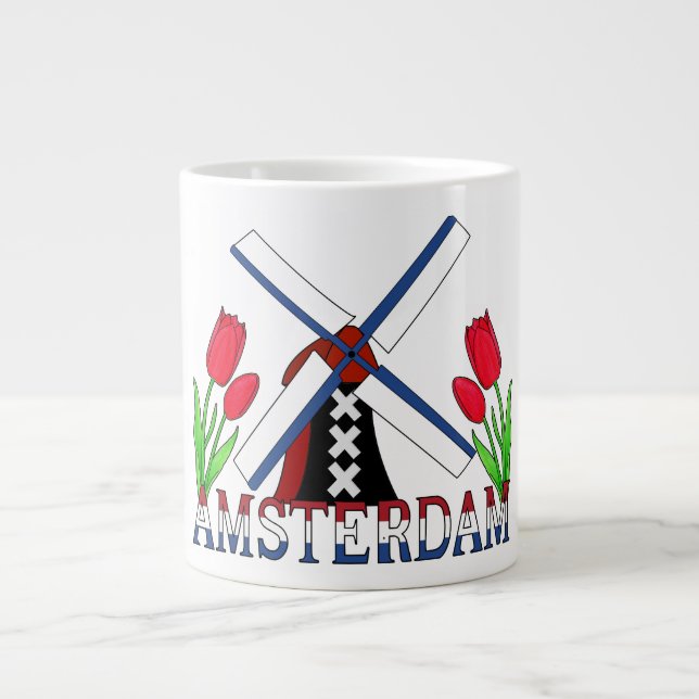 Amsterdam Netherlands Large Coffee Mug (Front)