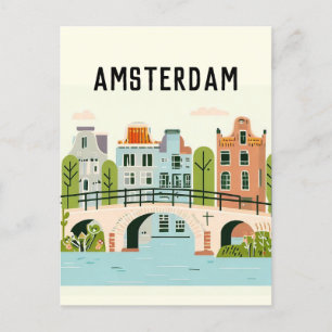 Amsterdam netherlands postcard