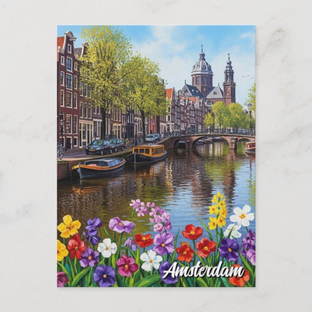 Amsterdam Netherlands Postcard (Front)
