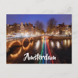 Amsterdam Netherlands Scenic Waterways Postcard