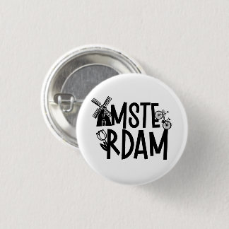 Amsterdam Netherlands Travel Souvenir 1 Inch Round Button