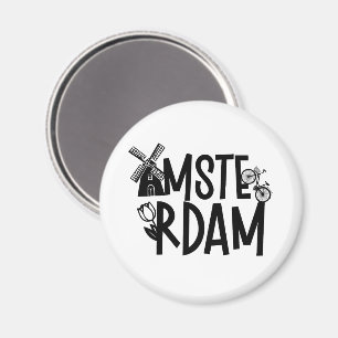 Amsterdam Netherlands Travel Souvenir Magnet
