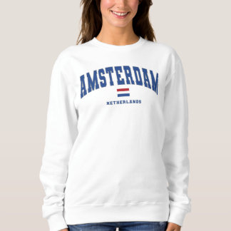 Amsterdam Netherlands Vintage College Style  Sweatshirt