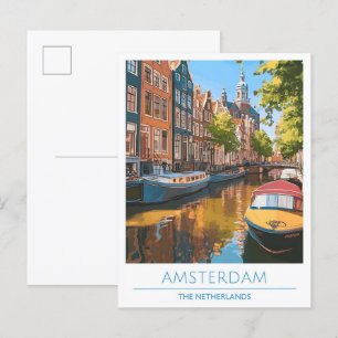 Amsterdam Netherlands Vintage Travel Postcard