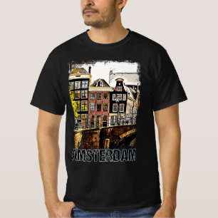 Amsterdam Netherlands Vintage Travel Poster Retro T-Shirt