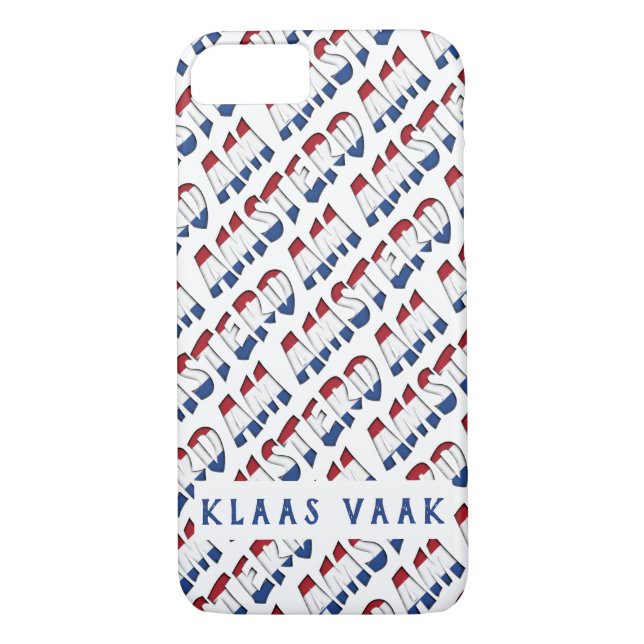Amsterdam Pattern Dutch Colours Add Name Case-Mate iPhone Case (Back)