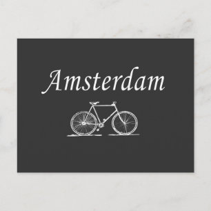 Amsterdam retro bicycle postcard