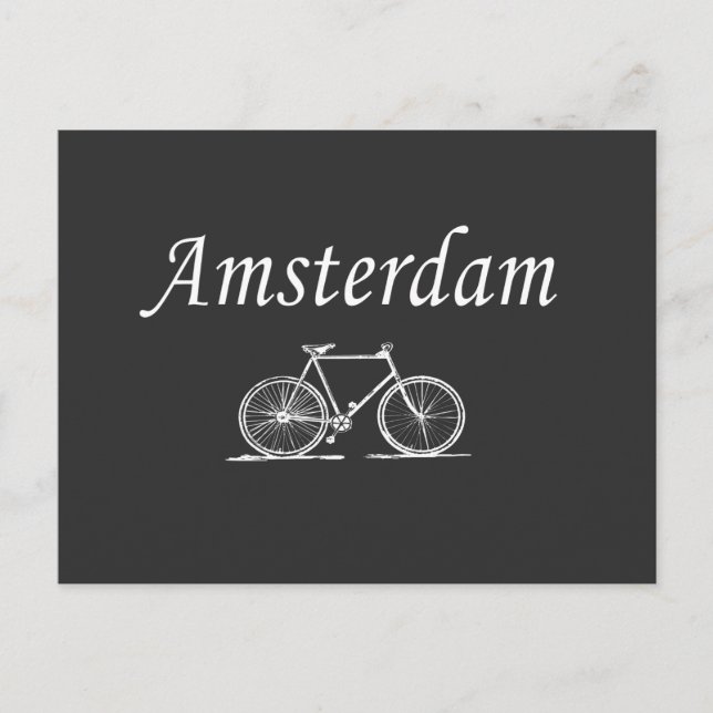 Amsterdam retro bicycle postcard (Front)