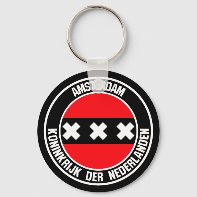 Amsterdam Round Emblem Keychain (Front)
