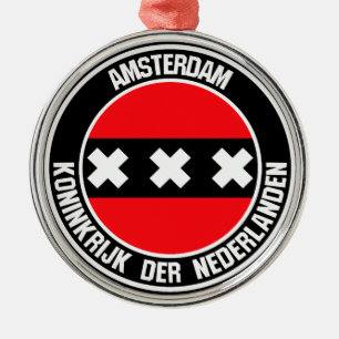 Amsterdam Round Emblem Metal Ornament